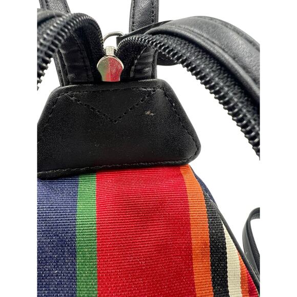 Villager by Liz Claiborne Womens Vintage 90s Striped Triangle Backpack Sling Bag - Picture 13 of 16